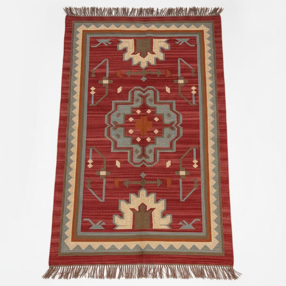 Multicolor Jute Handmade Vintage Dhurrie For Living